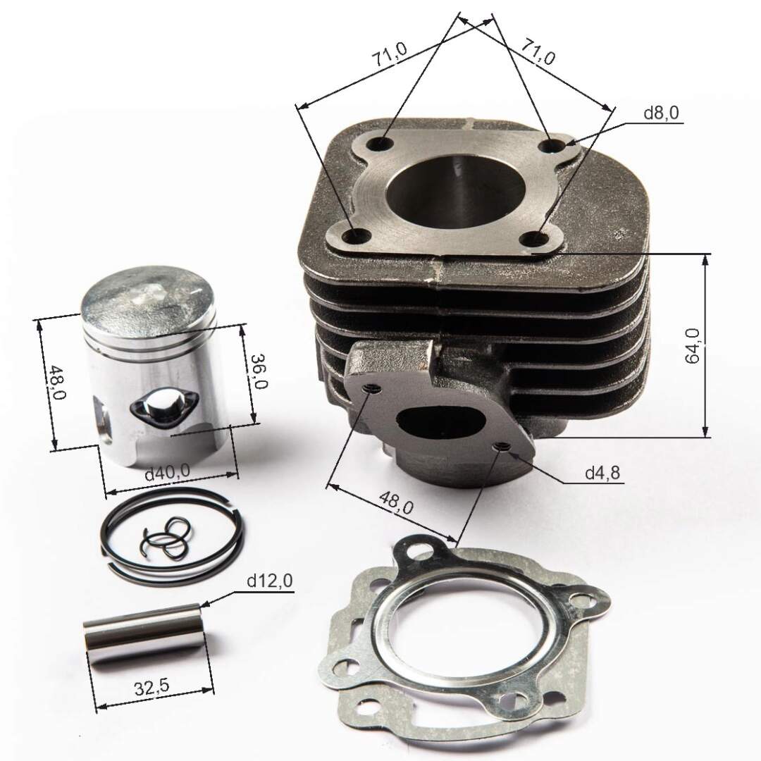 Цилиндро поршневая группа ( ЦПГ ) 1E40QMB (Stels QJ50) 50см3 d=40mm 