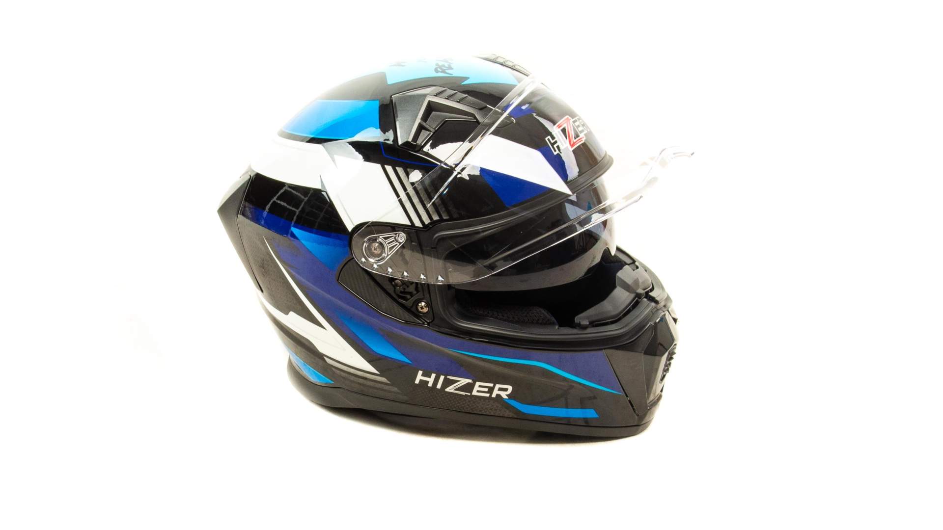 Шлем мото интеграл HIZER J5320 №1 (L)  black/blue (2 визора)