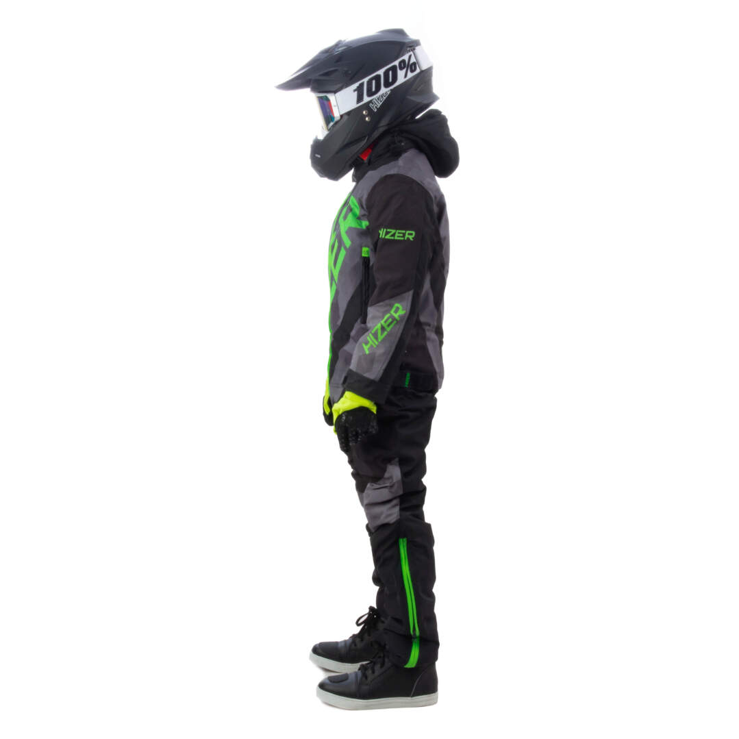 Комбинезон для снегохода (детский) HIZER №5 black-green (текстиль) (16Y)