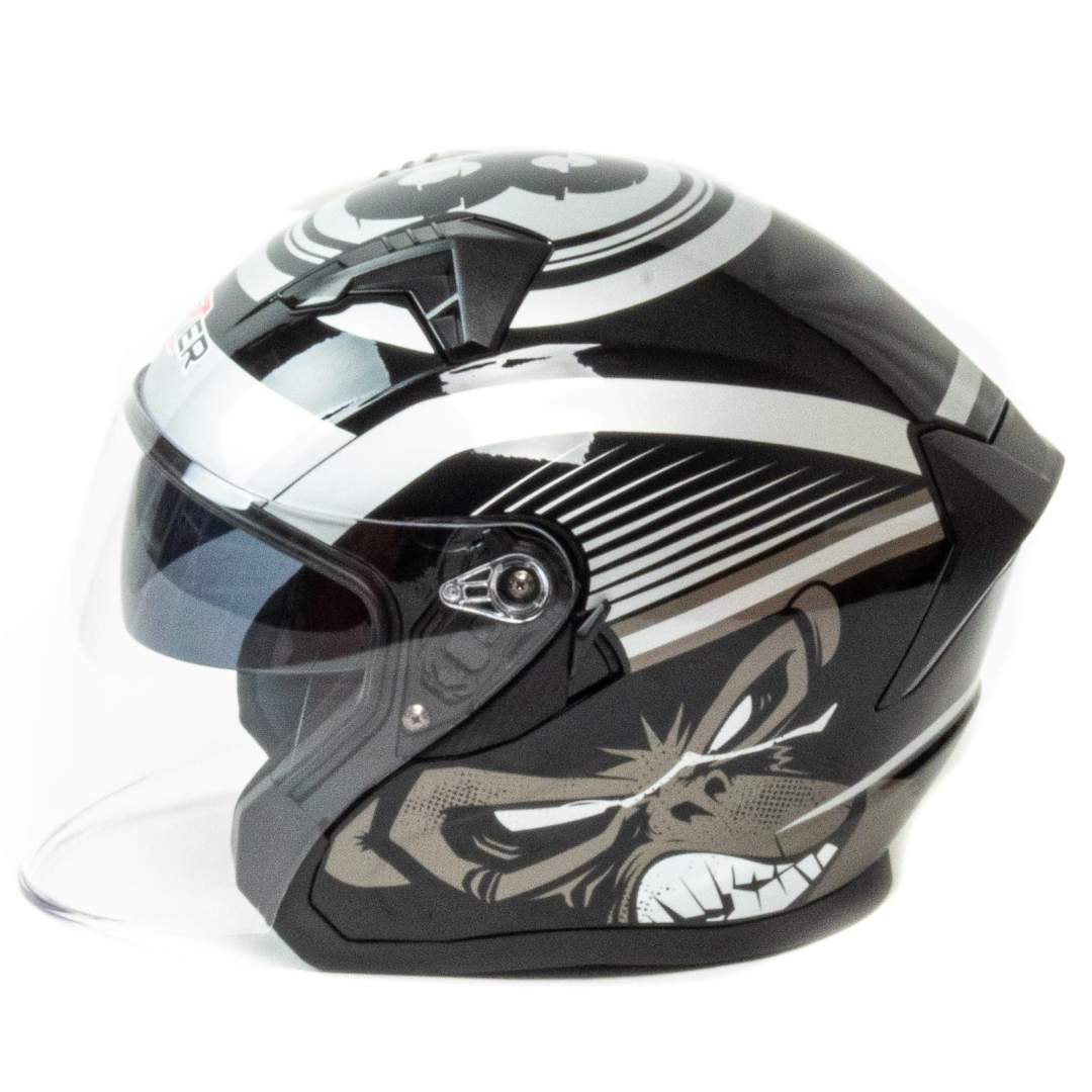 Шлем мото открытый HIZER J228 №2 (L)  black/gray