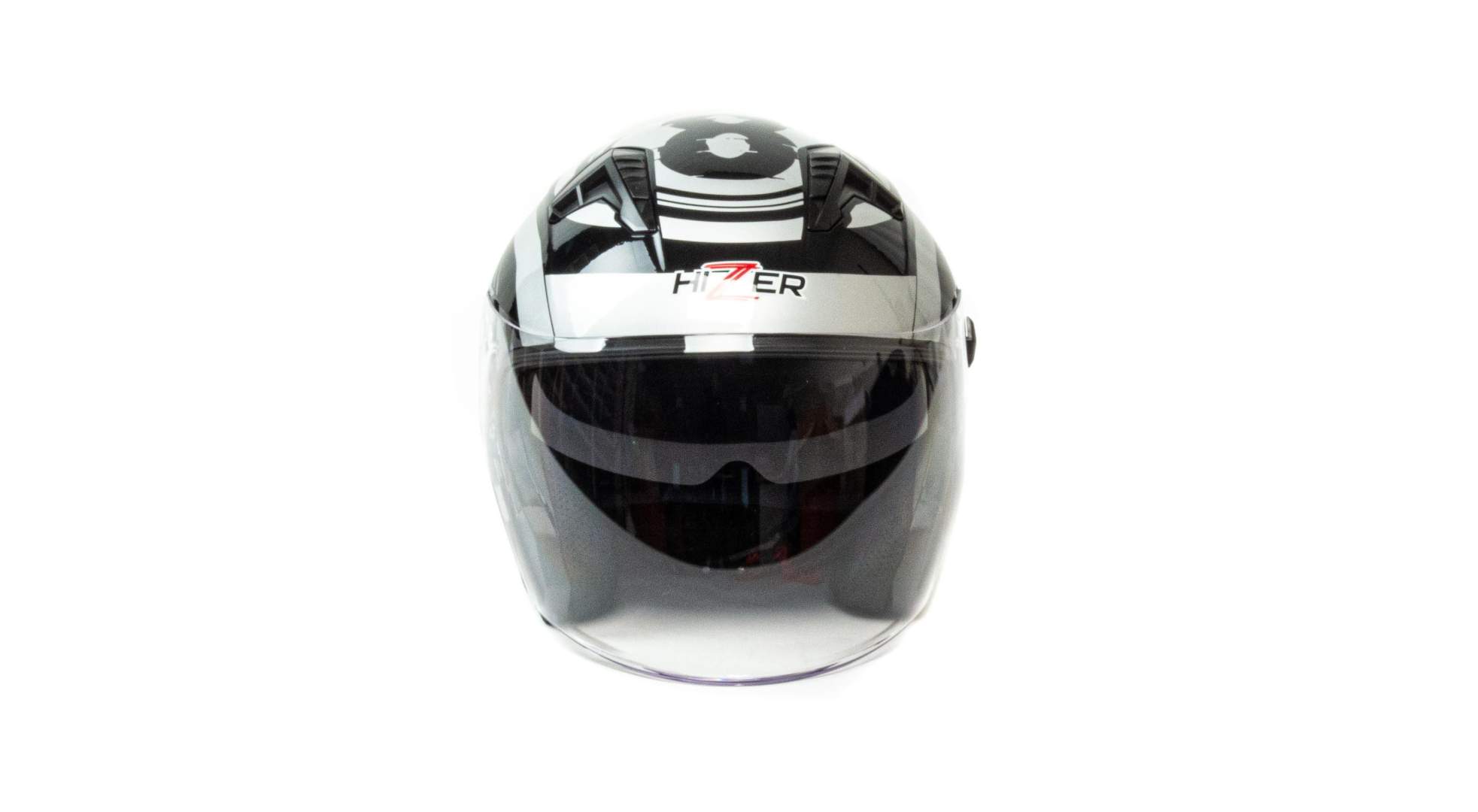 Шлем мото открытый HIZER J228 №2 (L)  black/gray